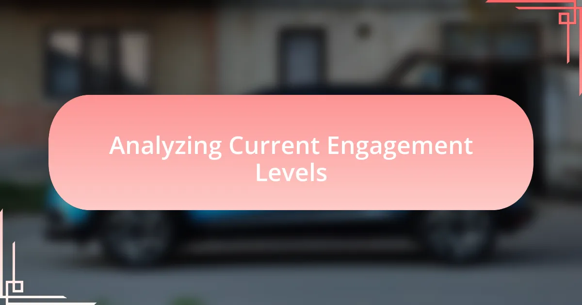 Analyzing Current Engagement Levels