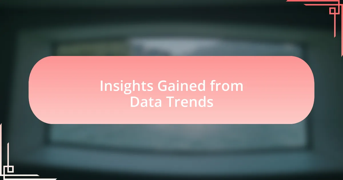 Insights Gained from Data Trends
