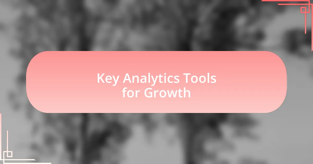 Key Analytics Tools for Growth