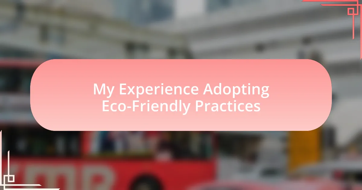 My Experience Adopting Eco-Friendly Practices