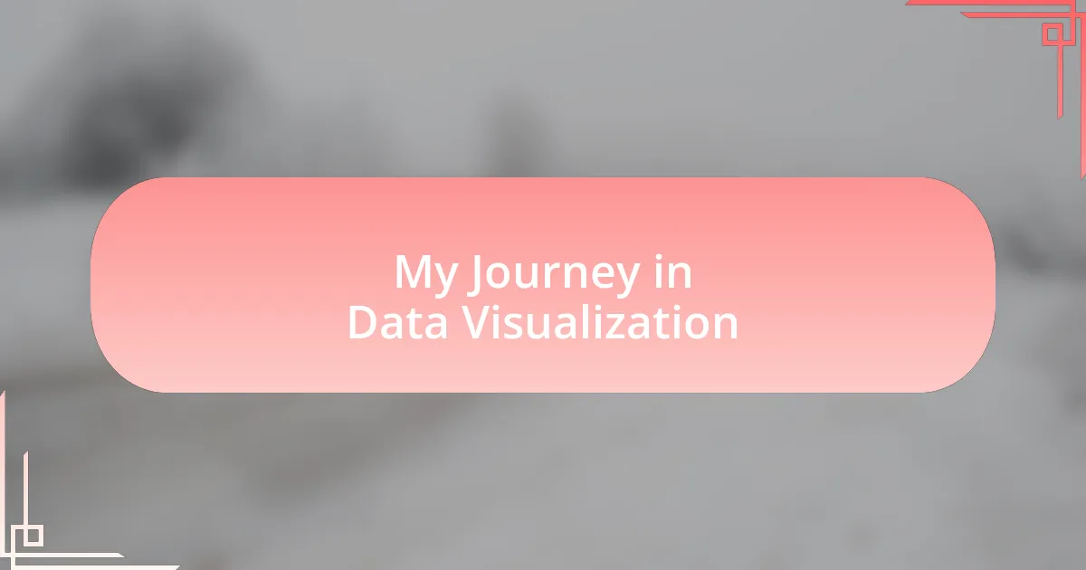 My Journey in Data Visualization