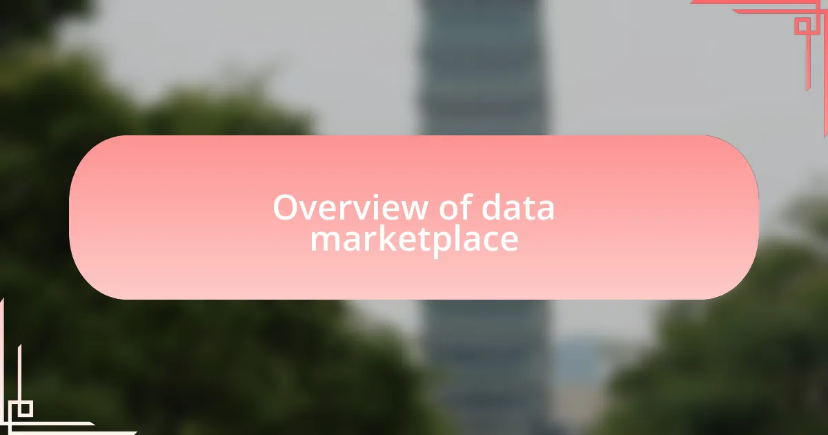 Overview of data marketplace